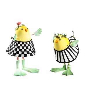 MACKENZIE CHILDS Patience Brewster Dressed Up Chicks, Set of 2 Easter Decor NEW